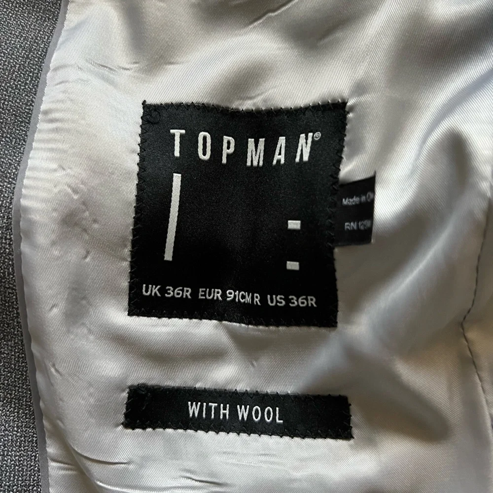 Topman Gray One Button Wool Blend Sportcoat Slim Fit